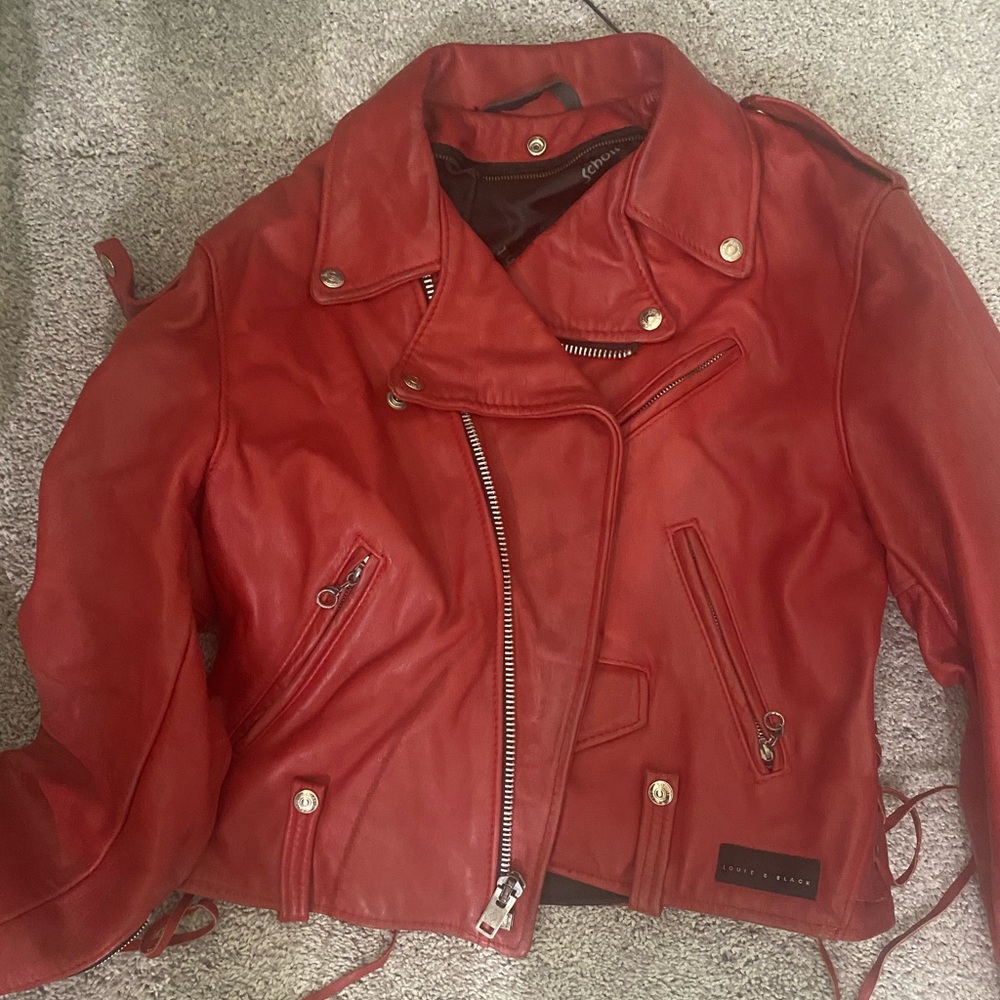 Louis and black leather biker jacket